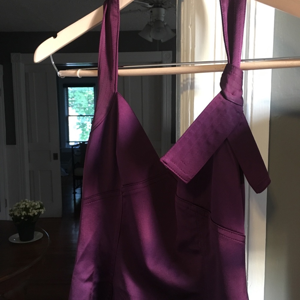 David Meister stretch satin cocktail dress.